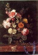 Floral, beautiful classical still life of flowers.050